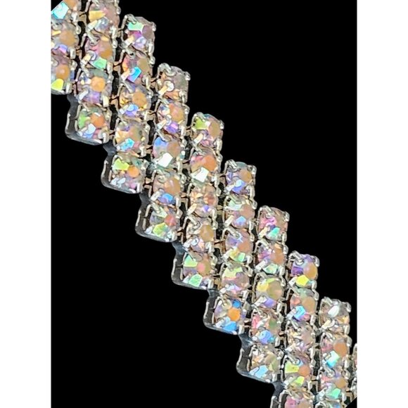 Iridescent Rhinestone Choker Necklace - Picture 3 of 4